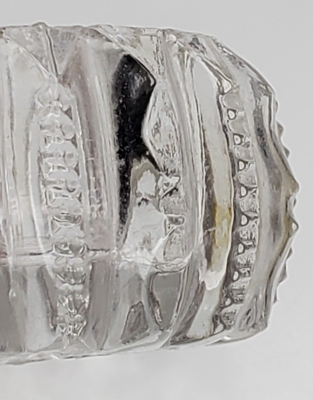 5 Salt Cellars Patterns Clear Side EAPG Zipper Side Cut Design, Small Glass