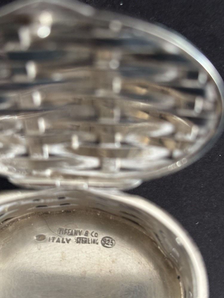 Tiffany & Co ~ Sterling Silver ~ Basket Pill Box