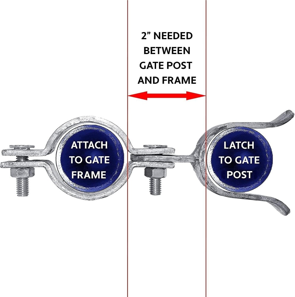 Rust-Resistant Chain Link Gate Fork Latch - Padlock Hole