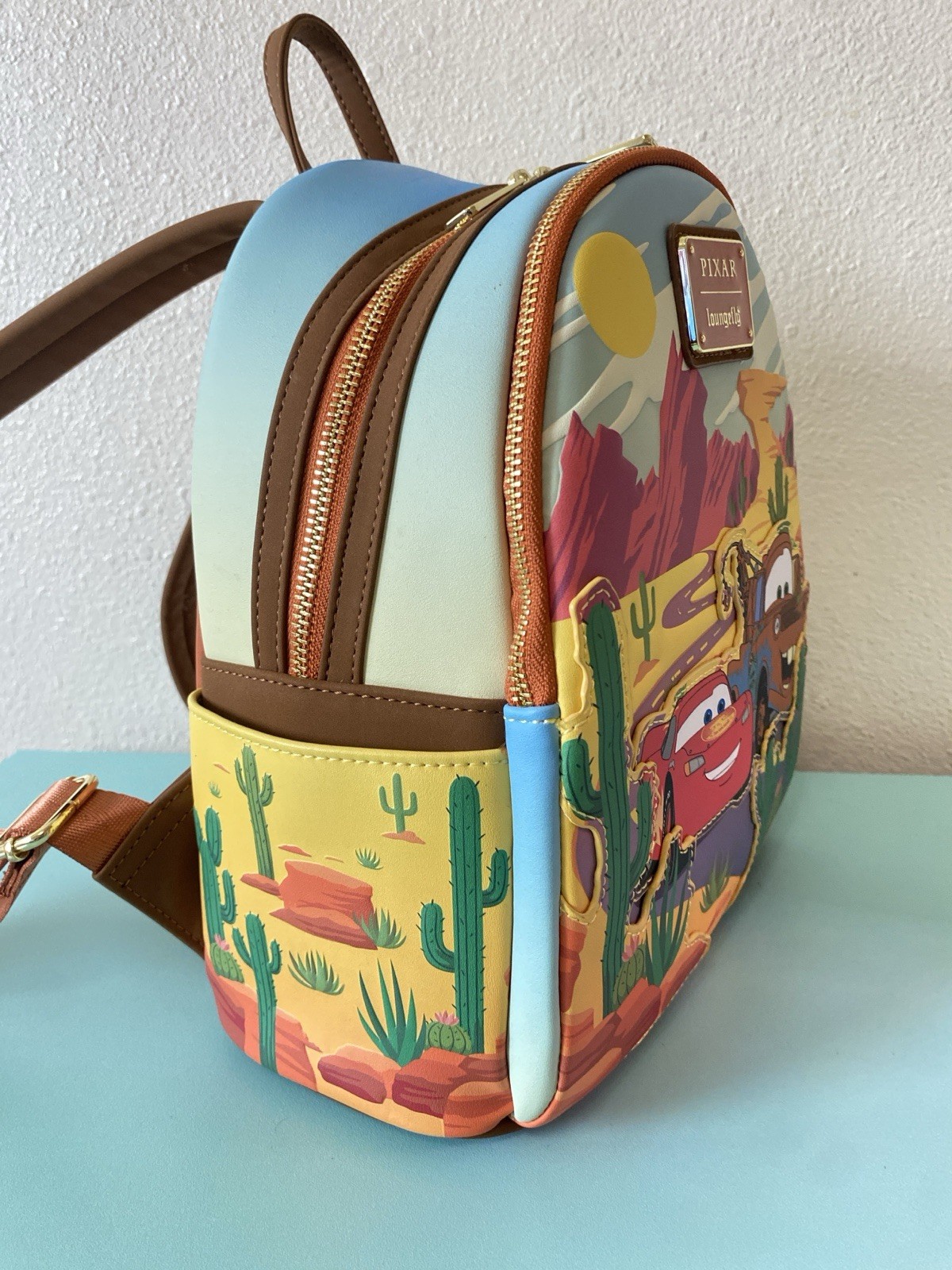 Loungefly Disney Pixar Cars Mini Backpack Handbag Multicolor Collectible