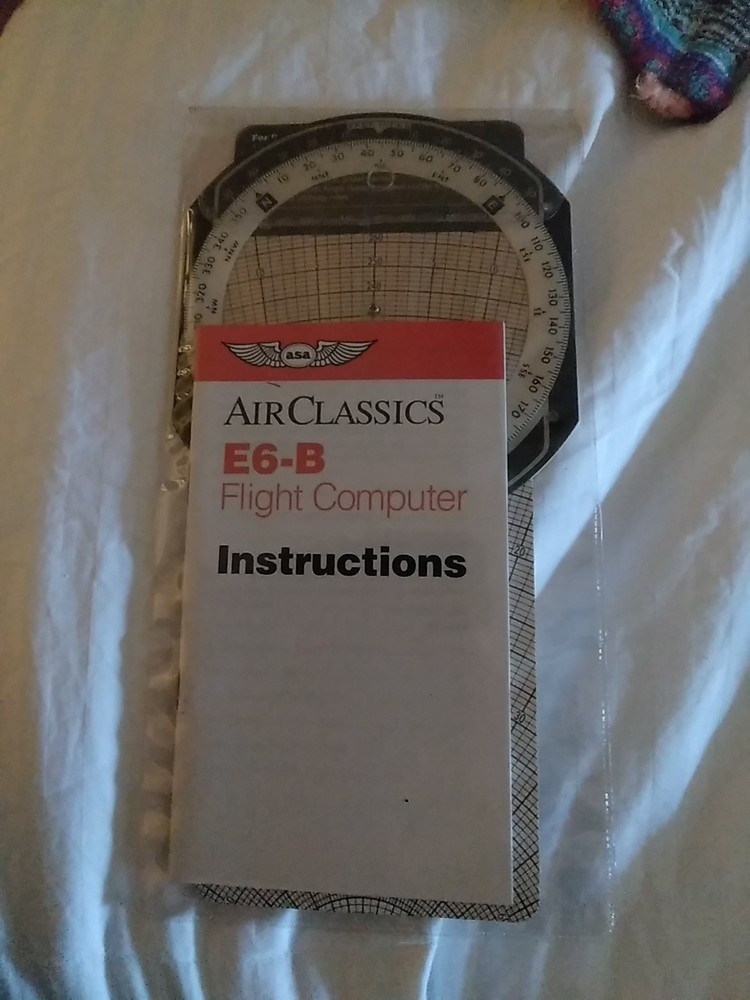 ASA Air Classics E6-B Flight Computer w/ Case and Instructions 1992