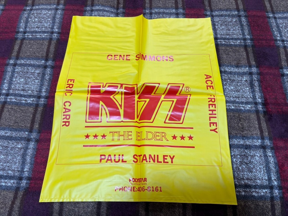 KISS THE ELDER Yellow vinyl bag Vintage Rare Japanese POLYSTAR