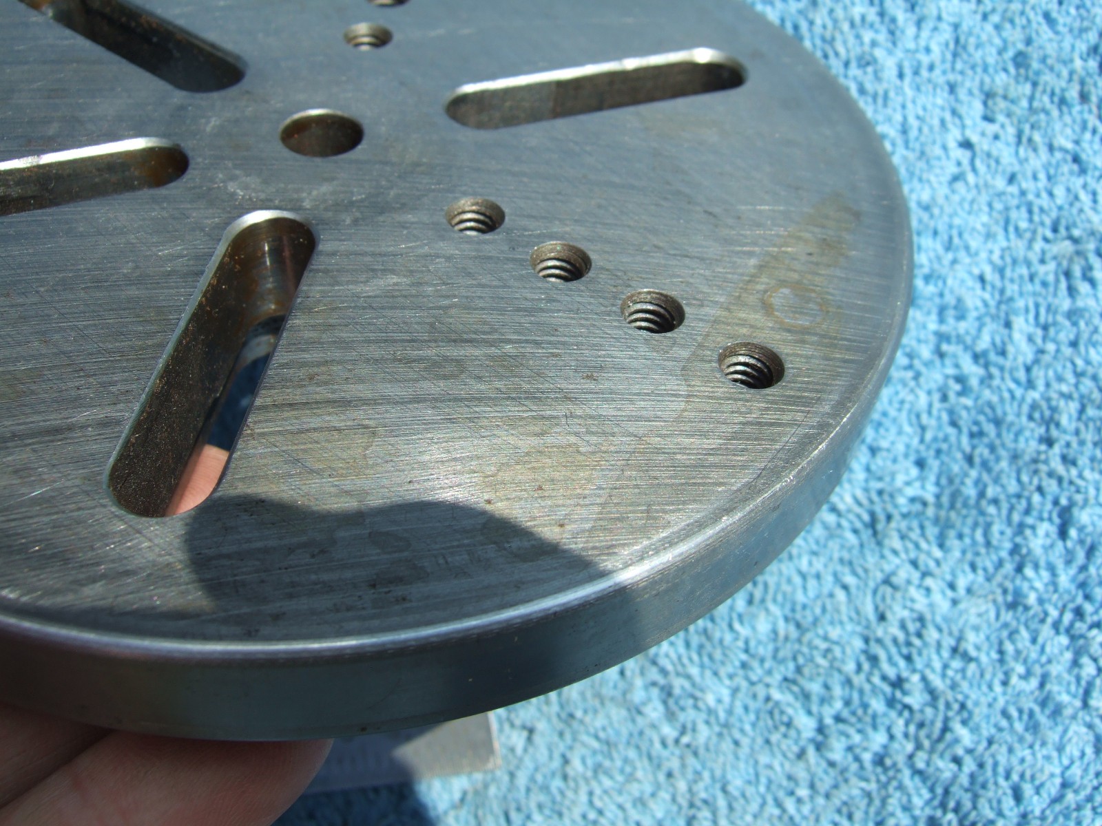 FIXTURE PLATE ROUND 6 inch TAPPED XLNT TOOLMAKER MACHINIST INSPECT GRIND MILL