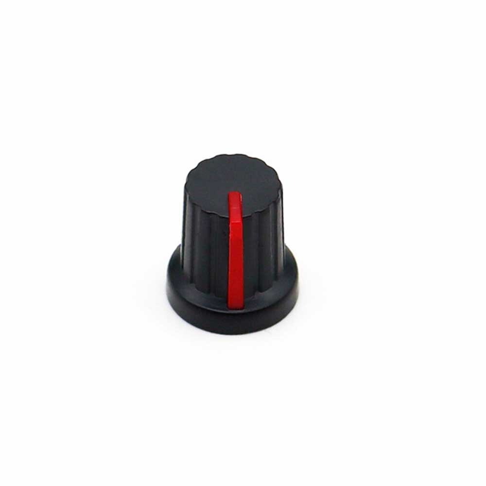 40 Pcs 6mm Shaft Hole Dia Plastic Threaded Knurled Potentiometer Knobs Cap 15*15