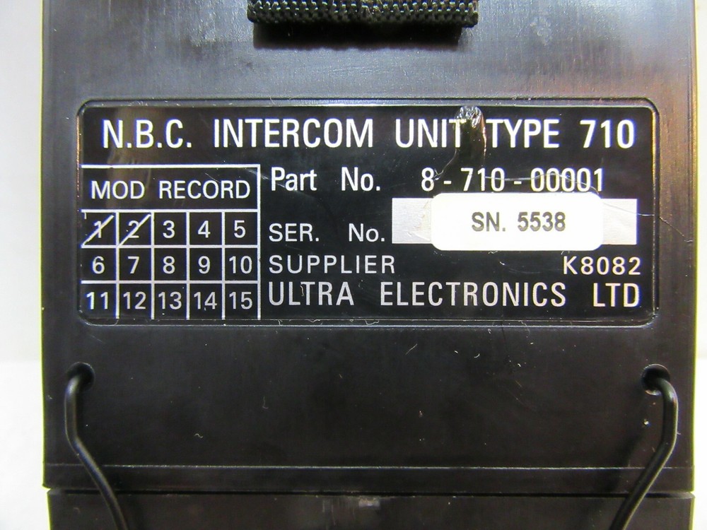 N.B.C I/C UNIT TYPE 710 USAF? RAF? AIRCRAFT HEADSET & MICROPHONE INTERCOM UNIT
