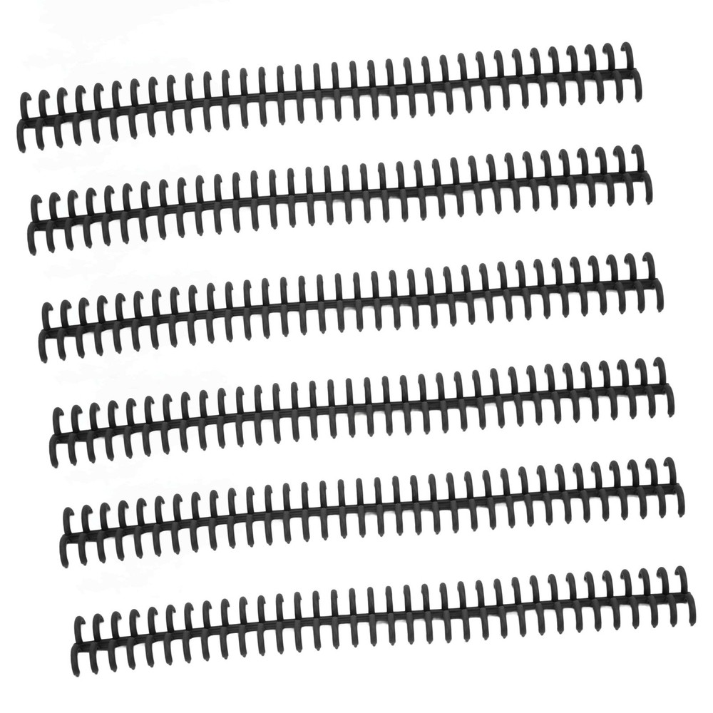 10PCS 34 Hole Binding Spine Split Loose Leaf Rings Binding Loop 12mm(Black )