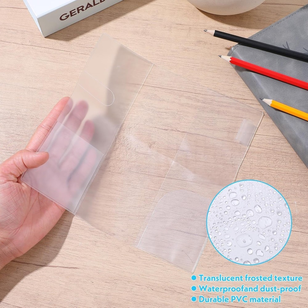 2-Pack Transparent PVC Book Covers for Notebooks & Planners