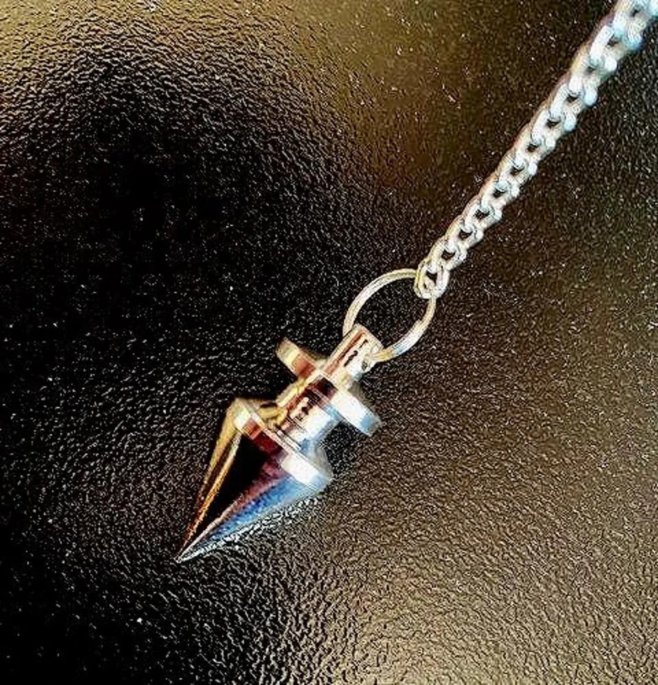 Amazing Gemstone Healing Silver Metal Pendulum for Divination Flat Cone