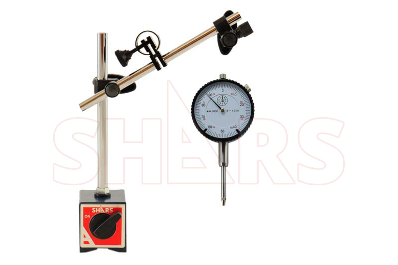 135lbs Magnetic Base Holder w/Fine Adjustment + 1" Dial Indicator .001" P]