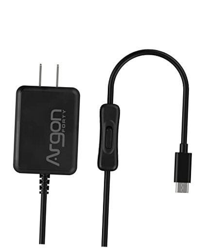 ARGON USB C Power Supply with Switch | Raspberry Pi 4 Power Supply