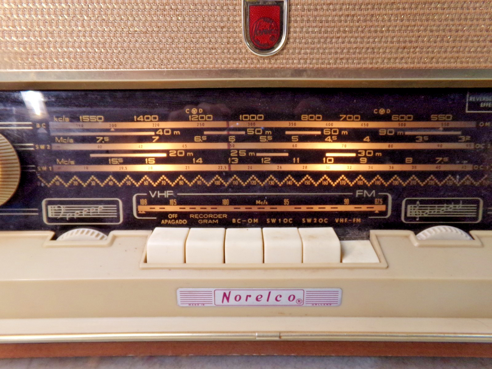 WORKS Norelco Radio Bi-Ampli Made in Holland B5X98A HUGE 21.25" x 13.25" x 8.5"