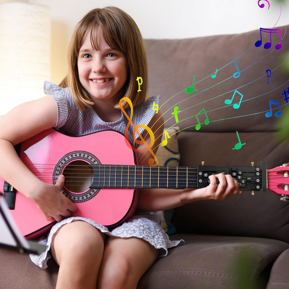 Guitar Chord Presser Aid Trainer Beginners Helper Practice Tool 6 Picks Capo Kit