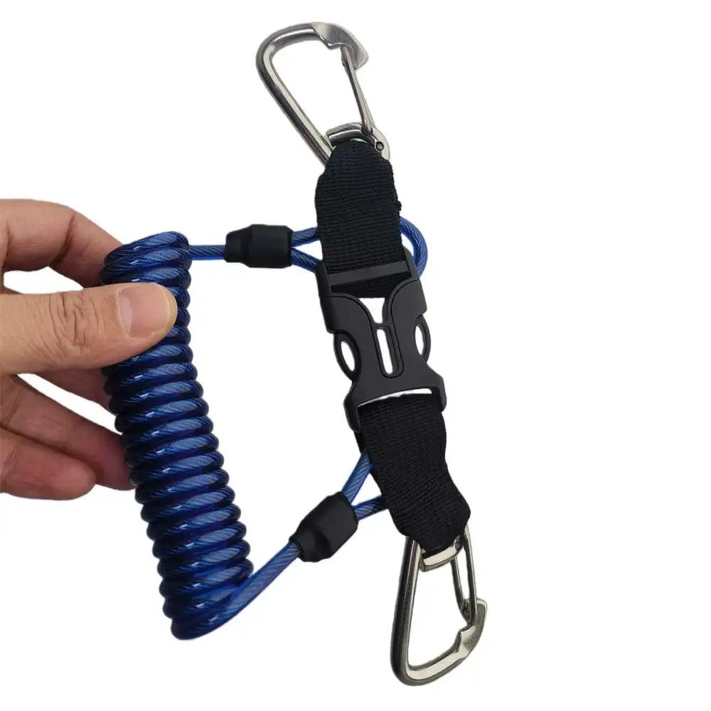 Scuba Diving Camera Coil Spring Lanyard with Quick Release Buckle