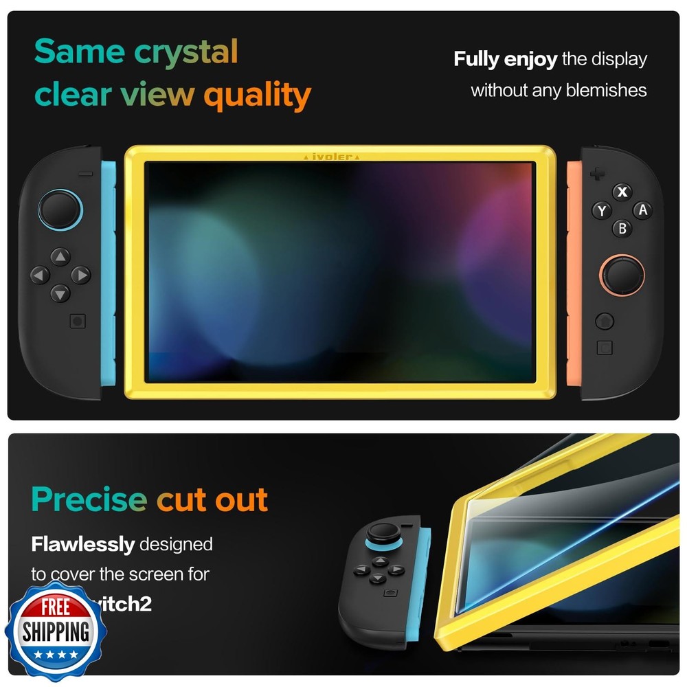 ivoler 4-Pack Tempered Glass Screen Protector Designed for Ninten