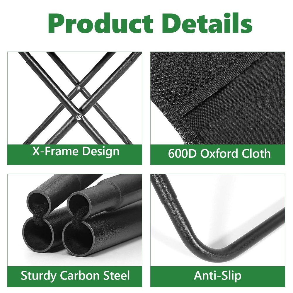 Folding Camping Stool - Lightweight Portable Collapsible Stool Compact Foldab...