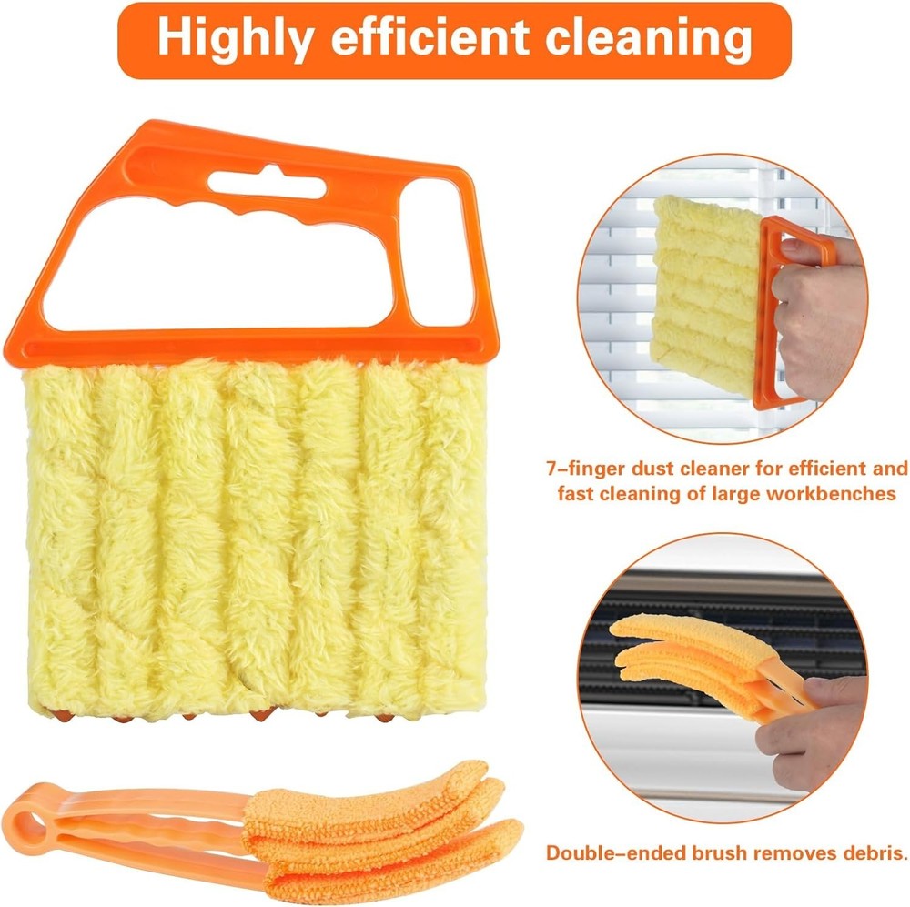 4Pcs Ergonomic 7 Finger Window Blind Cleaner Duster Tool - Effortless Dusting