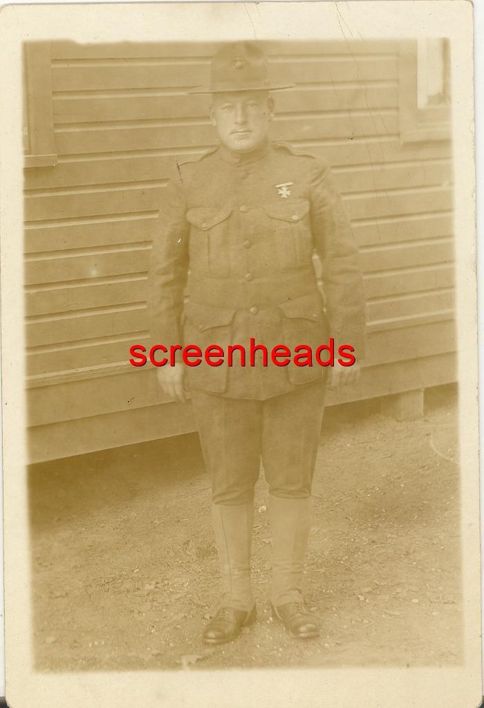WWI C1917-18 US MARINE CORPS IDD SGT RPPC PHOTO "Machine Gun Battalion"