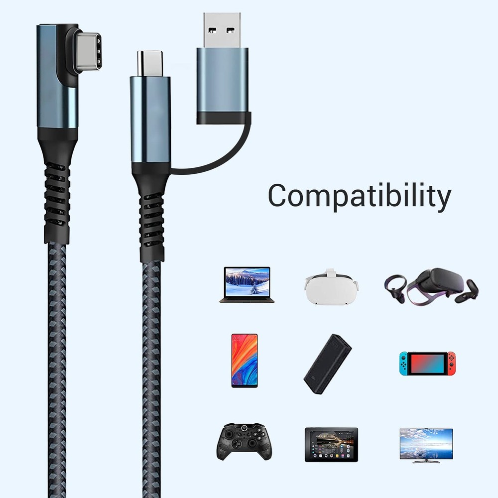 VR Link Cable 20FT Compatible for Oculus Quest 2, USB 3.2 Type C to C 5Gbps H...