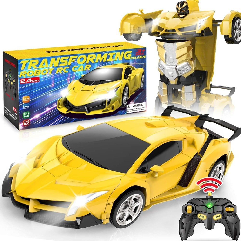 Transforming RC Car & Robot | High-Speed, 360 Spins, & One-Button Transformat...