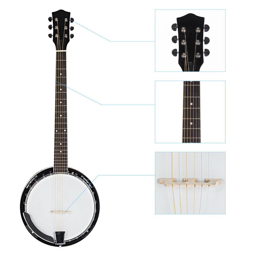 US High Quality Closed Back 6-String Resonator Guitar Banjo 6-string Banjo