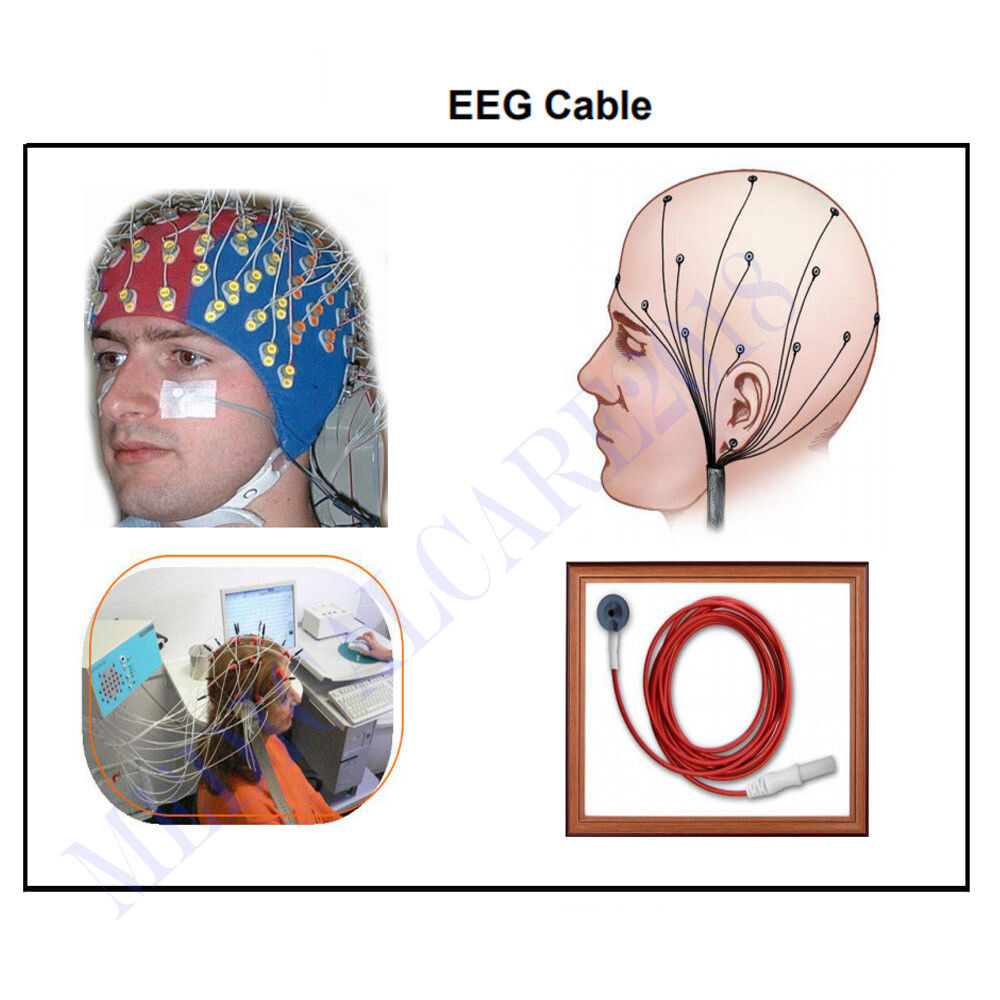 EEG Electrode Cable, Pure Silver Ear-Clip(3p) & Cup(2p), DIN1.5 Socket, 5pcs/set