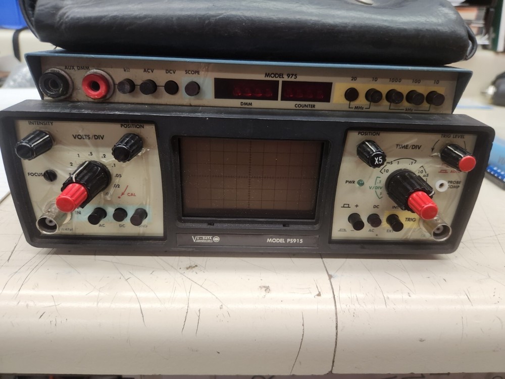 VU-DATA Corp OSCILLOSCOPE Model PS915/975 Mini Scope DMM Combo! With Tech Manual