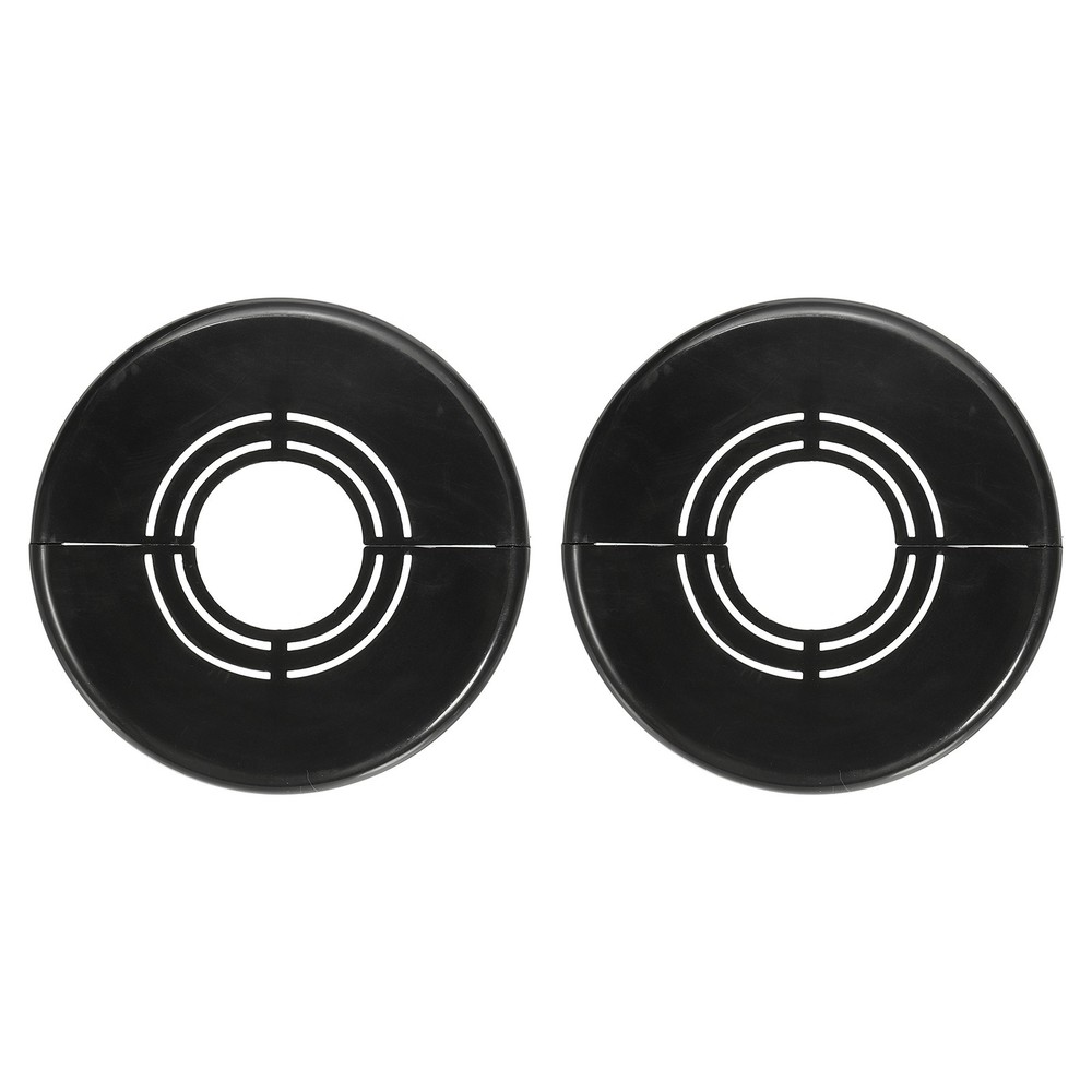 2pcs Wall Split Flange 0.79" Plastic Round Split Flange Pipe Cover, Black