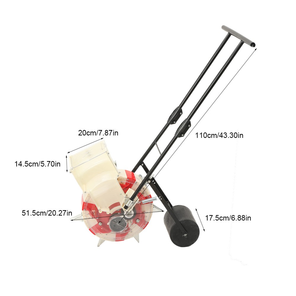 Hand Push Seeder Fertilizer Applicator Handheld 7 Nozzle Seeding Machine 13.5cm