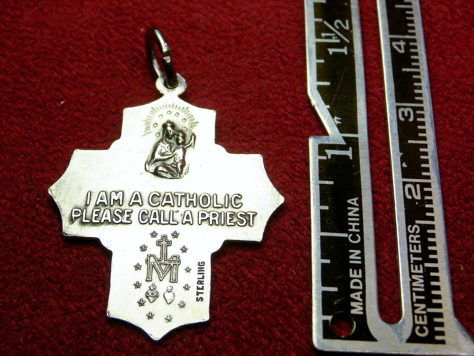 Chapel Sterling WWII GI’s Dog tag Chain Miraculous Medal Scapular Holy Spirit