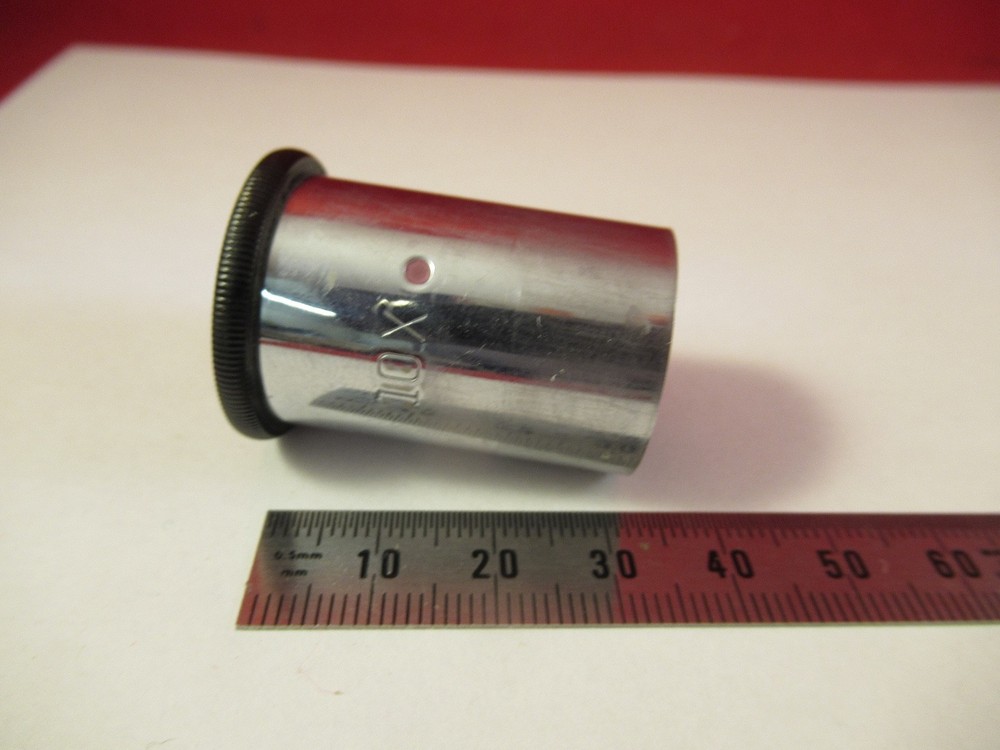 UNKNOWN MAKER 10X OCULAR EYEPIECE OPTICS MICROSCOPE PART AS PICTURED &66-A-79