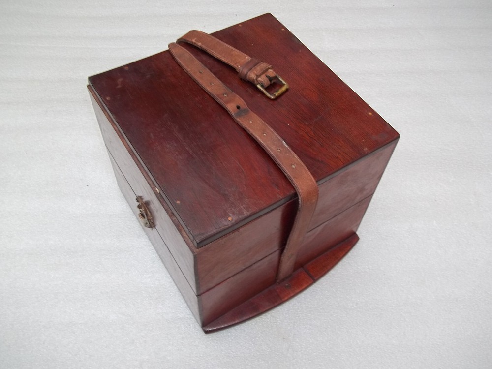 Antique Marine Chronometer Guard Case - Lid Needs Attention