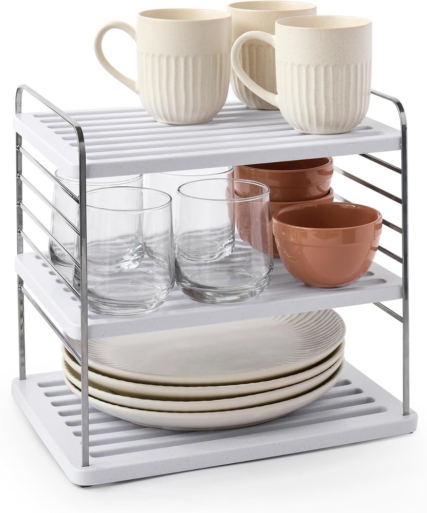 UpSpace Cabinet Box Organizer Adjustable Kitchen & Pantry Shelf Plastic Wrap &