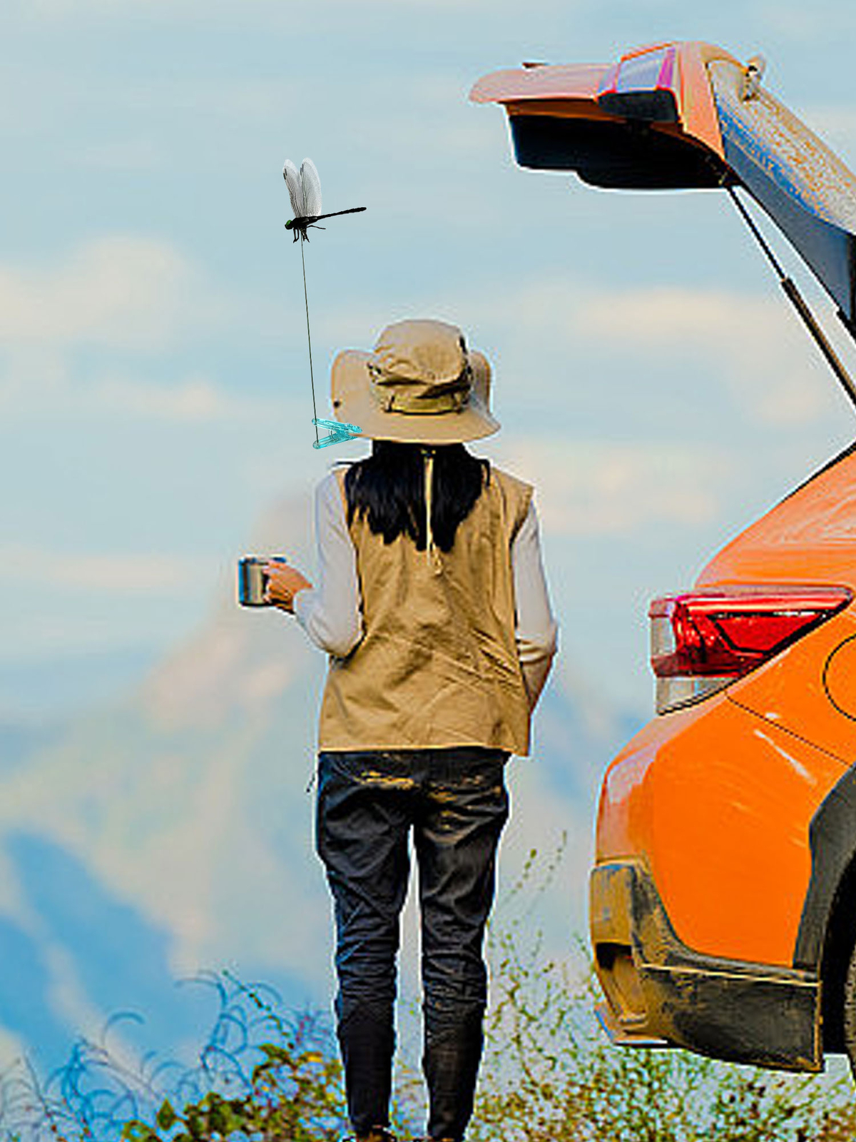 Dragonfly Hat Clip Realistic Dragonfly Clip Bug Repellent Dragonfly Hat Clip JQ