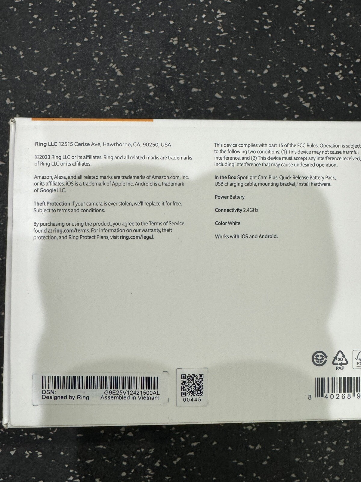 Ring Spotlight Cam Plus Battery Powered Outdoor Camera Lights and Siren White