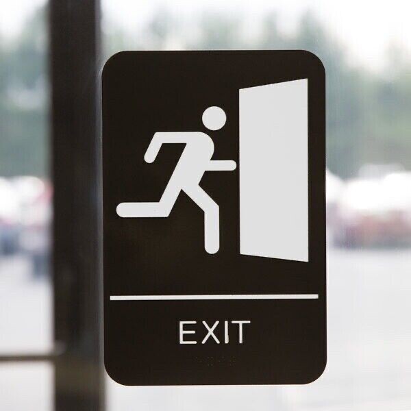 USA SELLER  ADA EXIT SIGN  W/BRAILLE FREE SHIPPING US ONLY