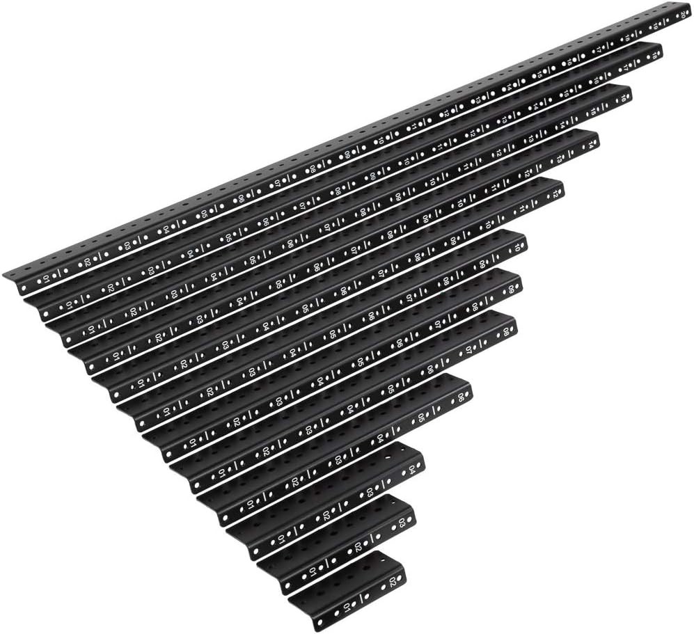 10U Vertical Rack Rail Pair DIY Kit with Hardware, Black