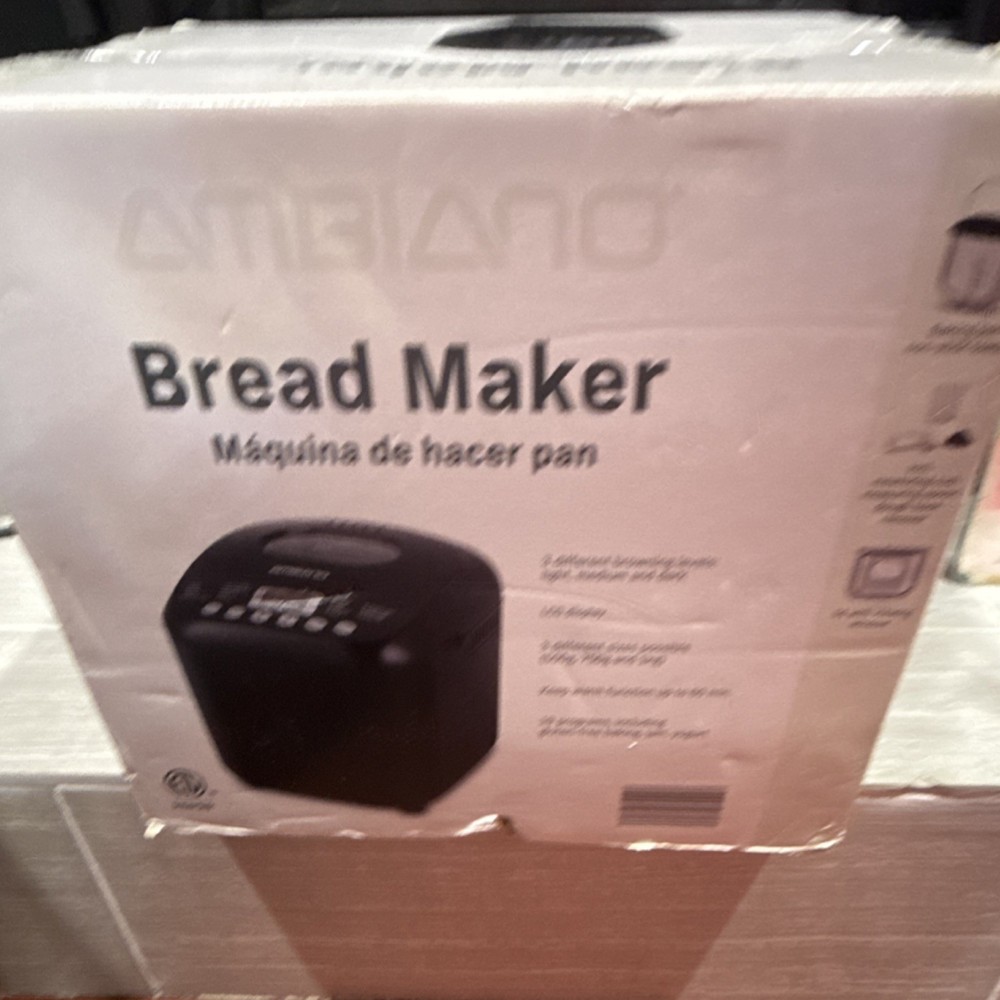 Ambiano Bread Maker Black 550W Timer Non-Stick Crust Control 3 Settings