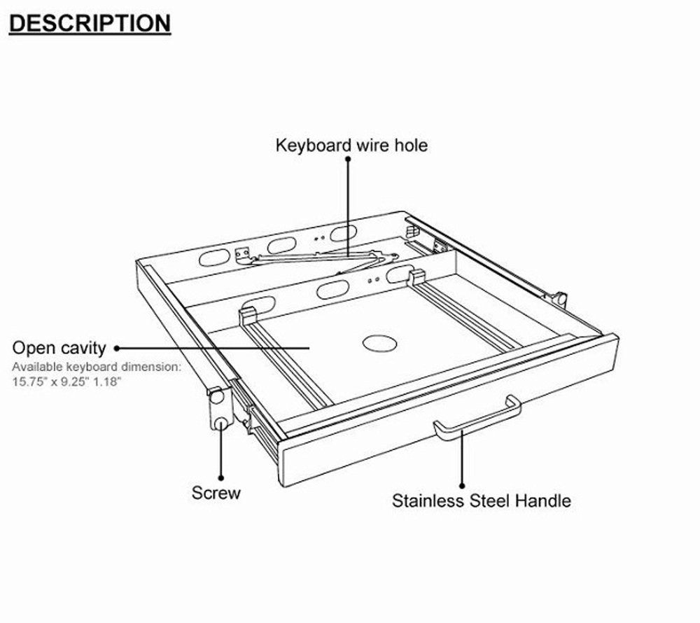 Adesso MRP-1C Universal Rackmount Keyboard Drawer