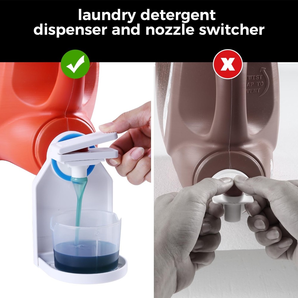 [2 Pack] Laundry Detergent Dispenser Cup Holder & Nozzle Force-Saving Switch,...