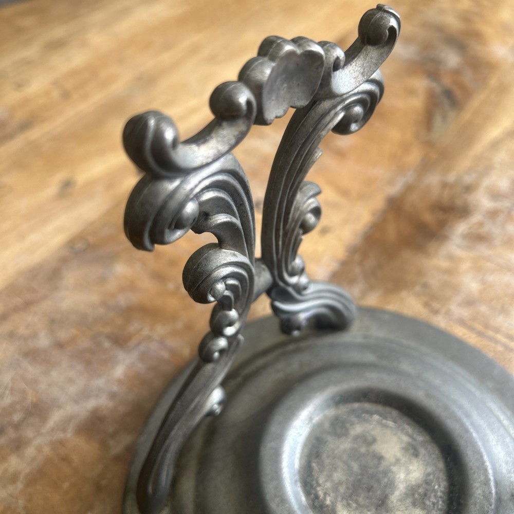 Two Handle Silver Plate Base 5.5"D 6.25"H Vintage