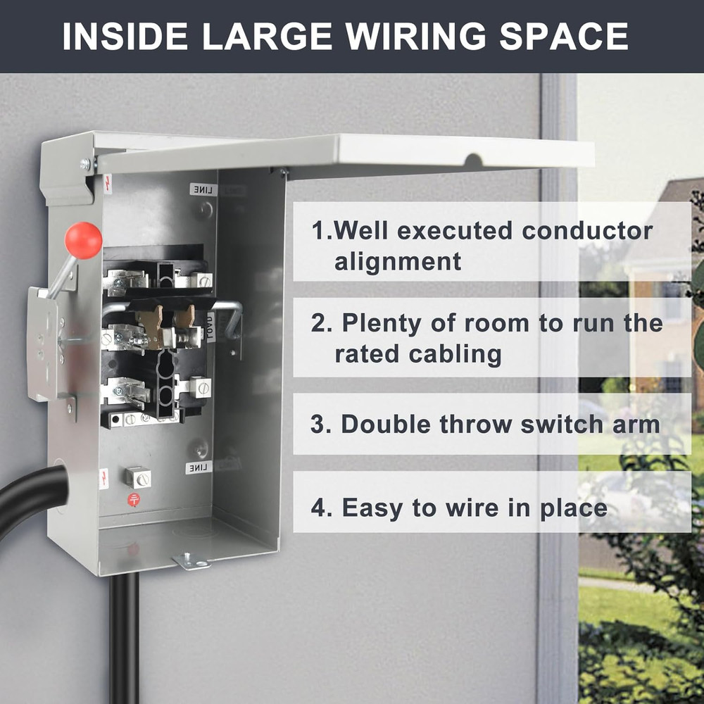 Generator Transfer Switch 100A, Manual Transfer Switch for Home Generator, Heavy