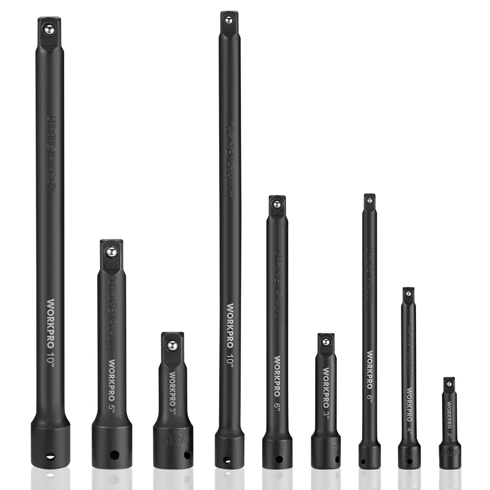 WORKPRO 9PC Impact Socket Driver Extension Bar Set 1/2 1/4" 3/8" Drive Extension