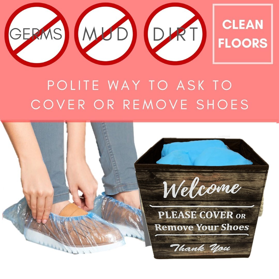 Foldable Collapsible Shoe Cover Holder Box, for Realtor Listings and Open Houses