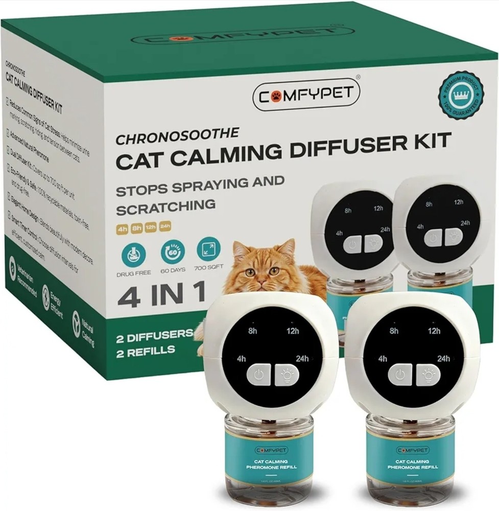 60-Day Cat Calming Diffuser-Naturally Effective Pheromones To Reduce Anxiety