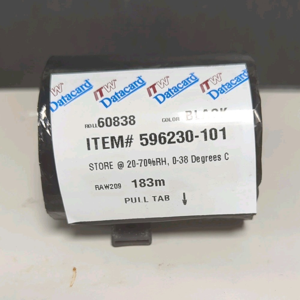 Datacard Printer Ink Ribbon Black 183m Roll 596230-101