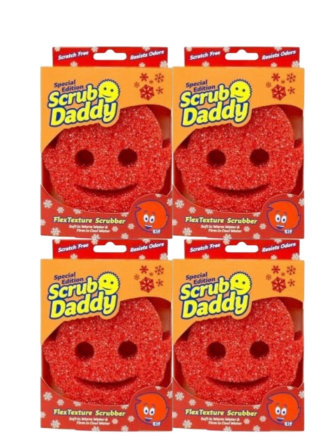 Scrub Daddy Winter Shapes Limited Edition FlexTexture Scrubber- Elf 4 pack
