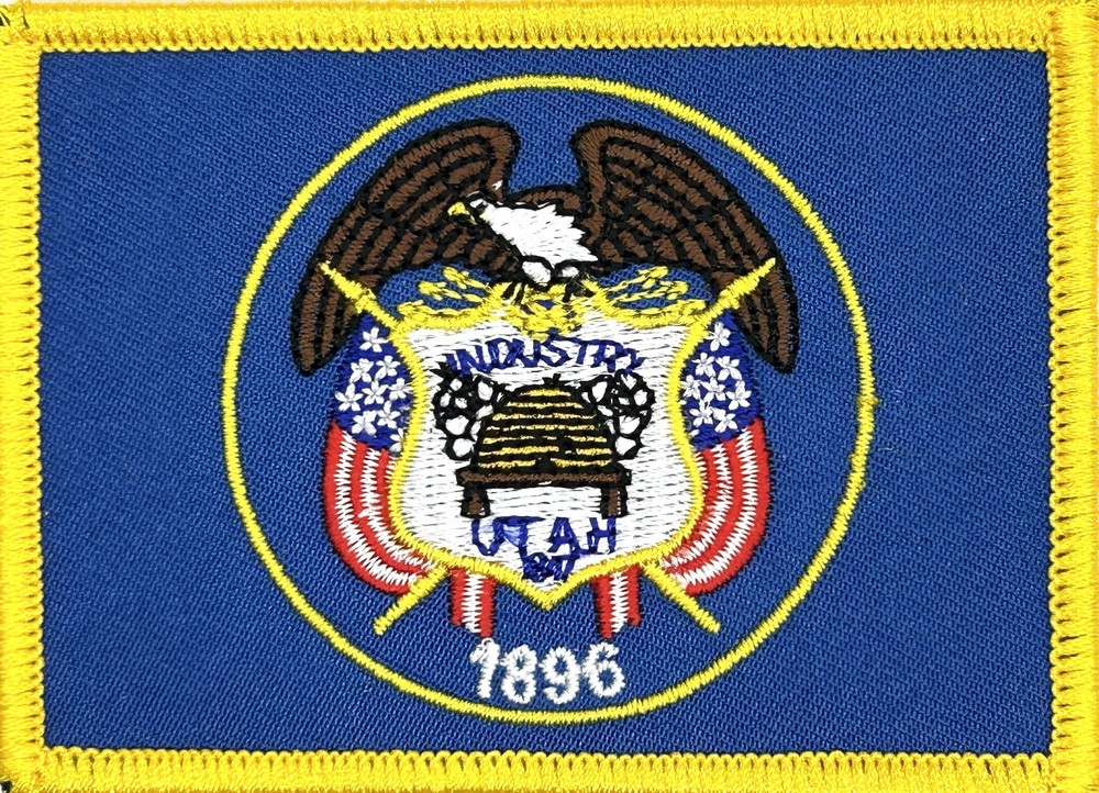 UTAH STATE FLAG EMBELEM APPLIQUE IRON ON PATCH EE-338