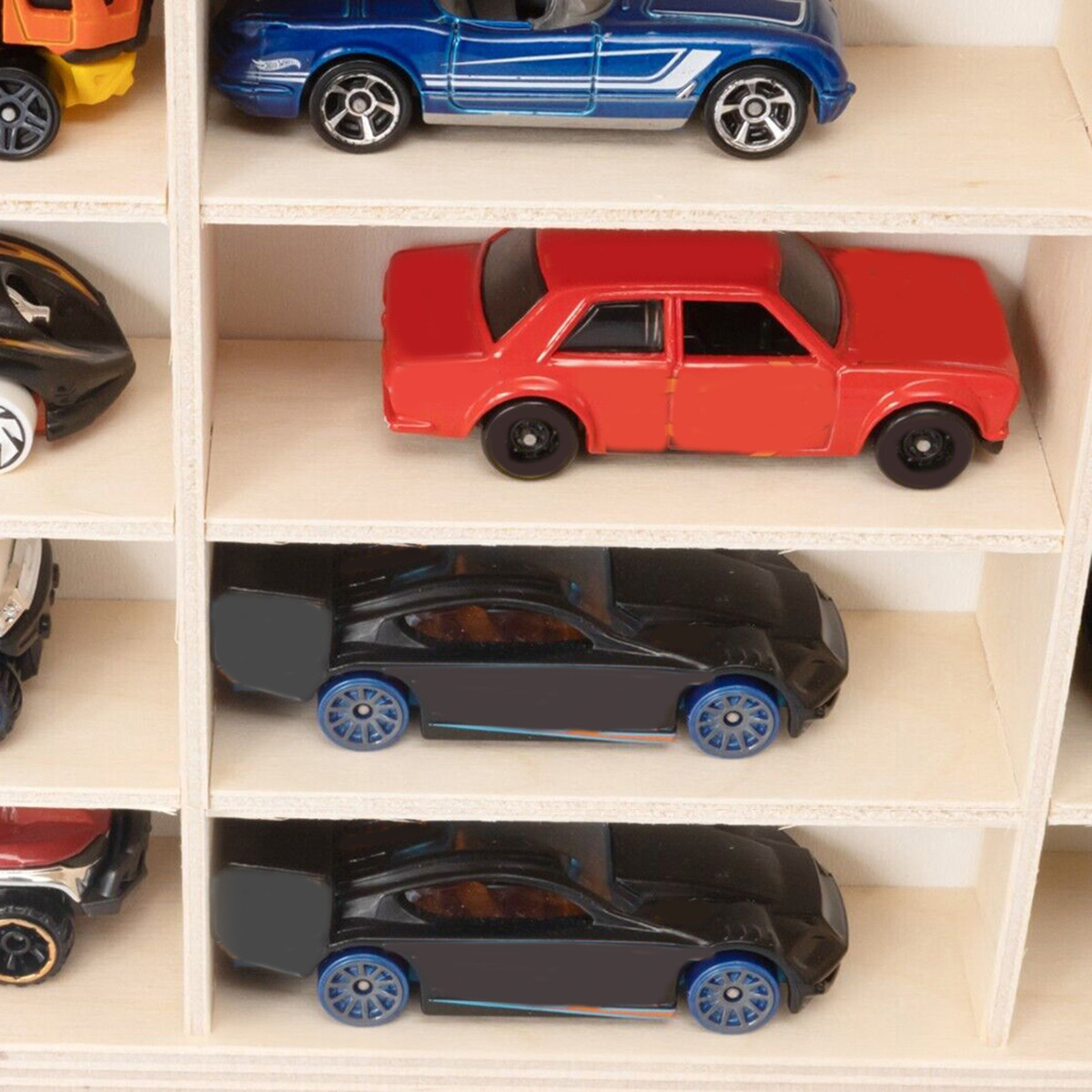 80 Grids for Hot Wheels 1:64 Diecast Car Matchbox Wood Display Shelf Storage