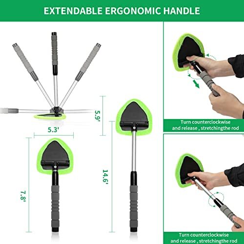 XINDELL Windshield Cleaner Tool – Car Interior Glass Cleaning Assorted Sizes
