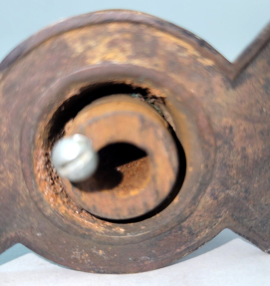 Antique Victorian Solid Round Brass Doorknob with Escutcheon Hardware